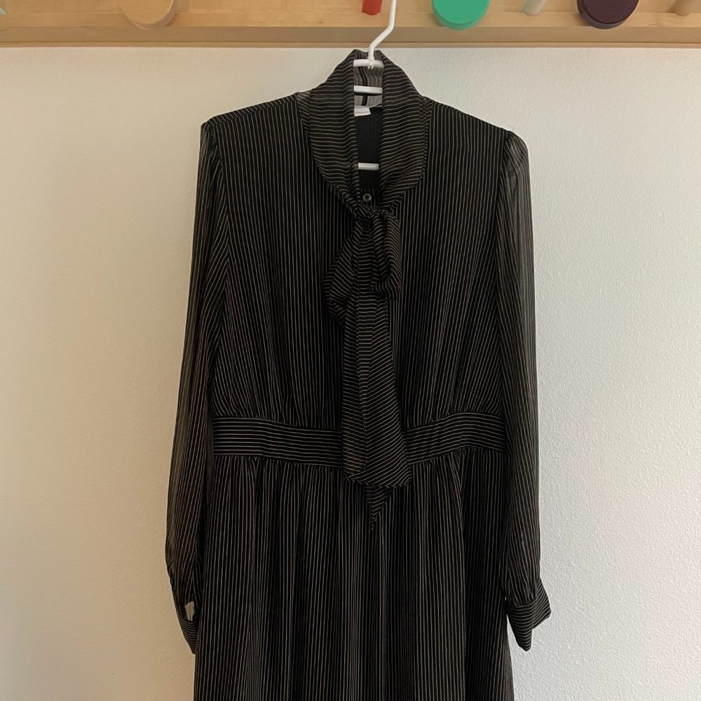 Diane Von Furstenberg Black Stripe Sheer Dress